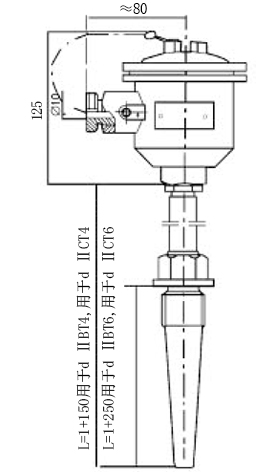 M33×2固定螺纹锥形保护管热电偶型号规格